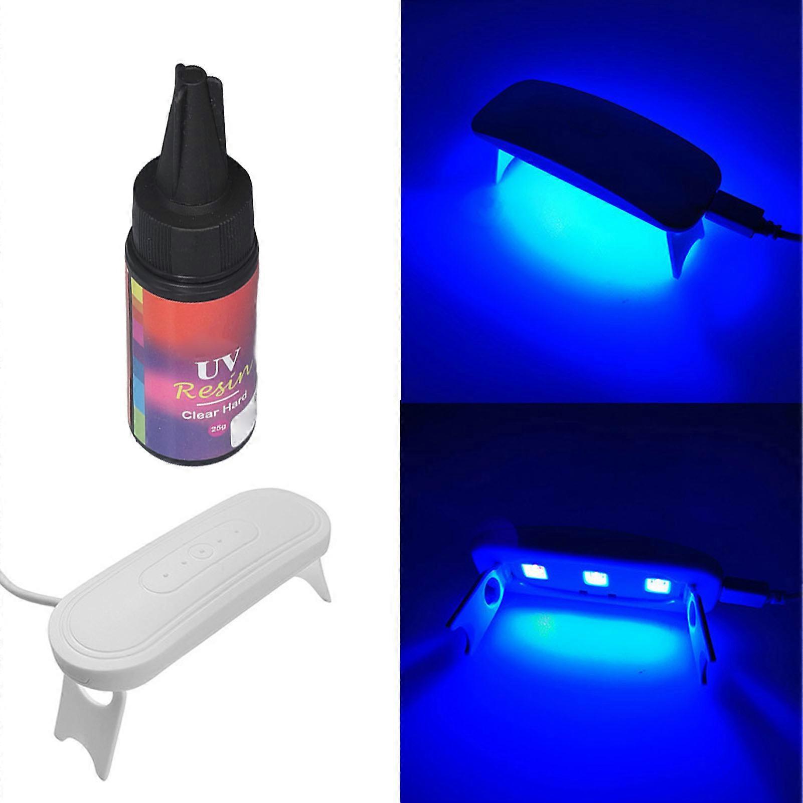 UV Resin Kit Curing Lamp 25g UV Glue Set for Jewelry Making Phone Cases Handicraft Making for DIY Beginners Red Tag 
