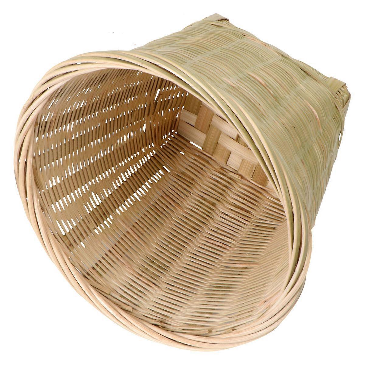 Small Woven Basket Hand Knitting Bamboo Box Office Use Rectangular 1Pack