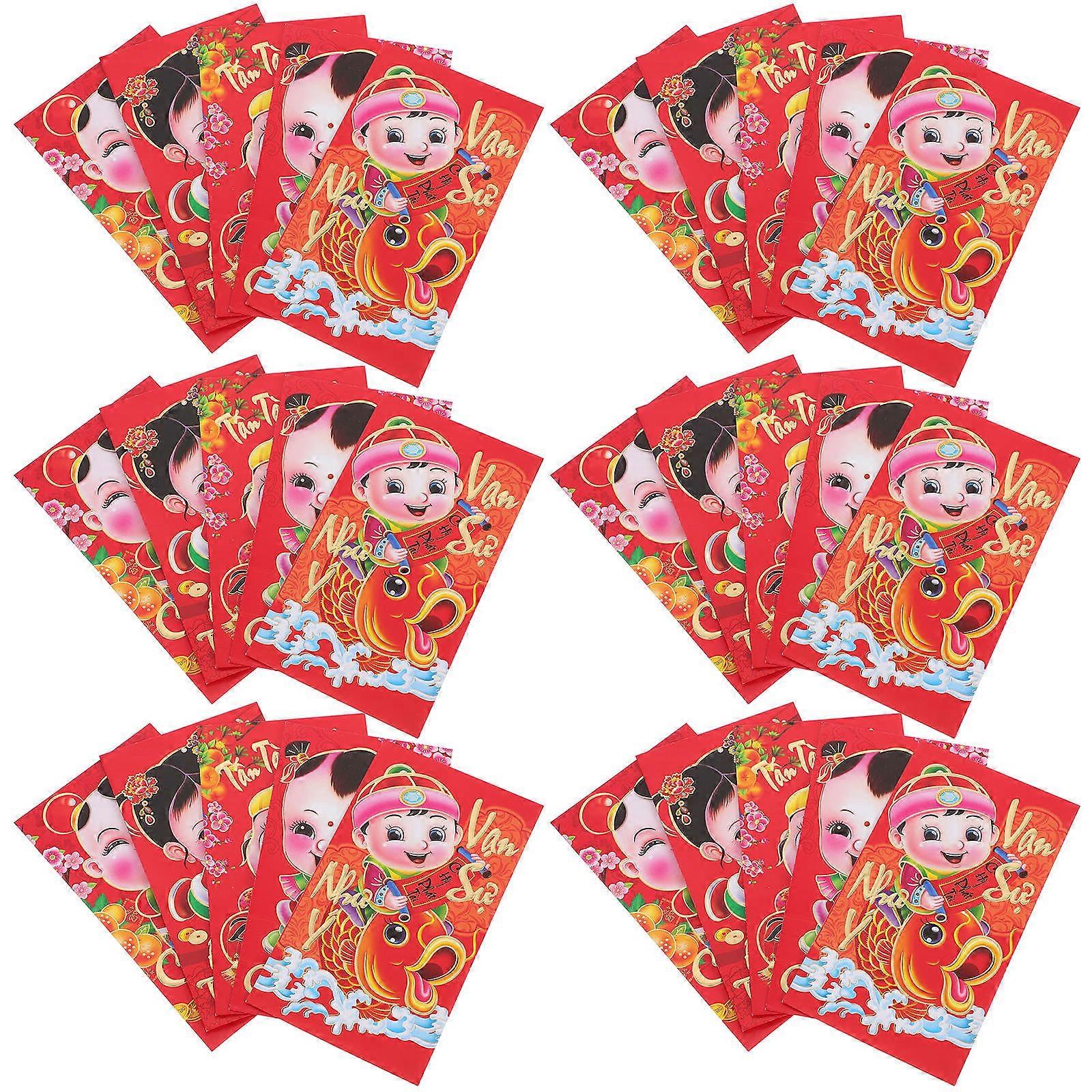 Snake Year 2025 Red Envelopes Chinese New Year Present Lucky Envelopes Rectangular 36Pcs