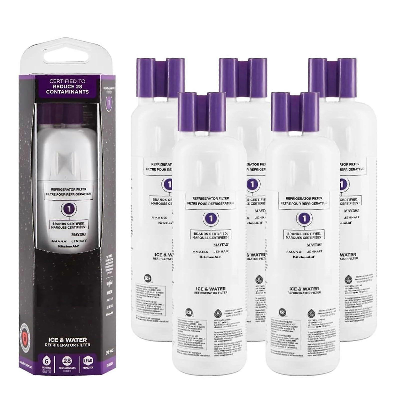 Refrigerator water filter, compatible with Whirlpool EDR1RXD1, W10295370A, 9081, compatible with P8RFWB2L, P4RFWB (5pcs).