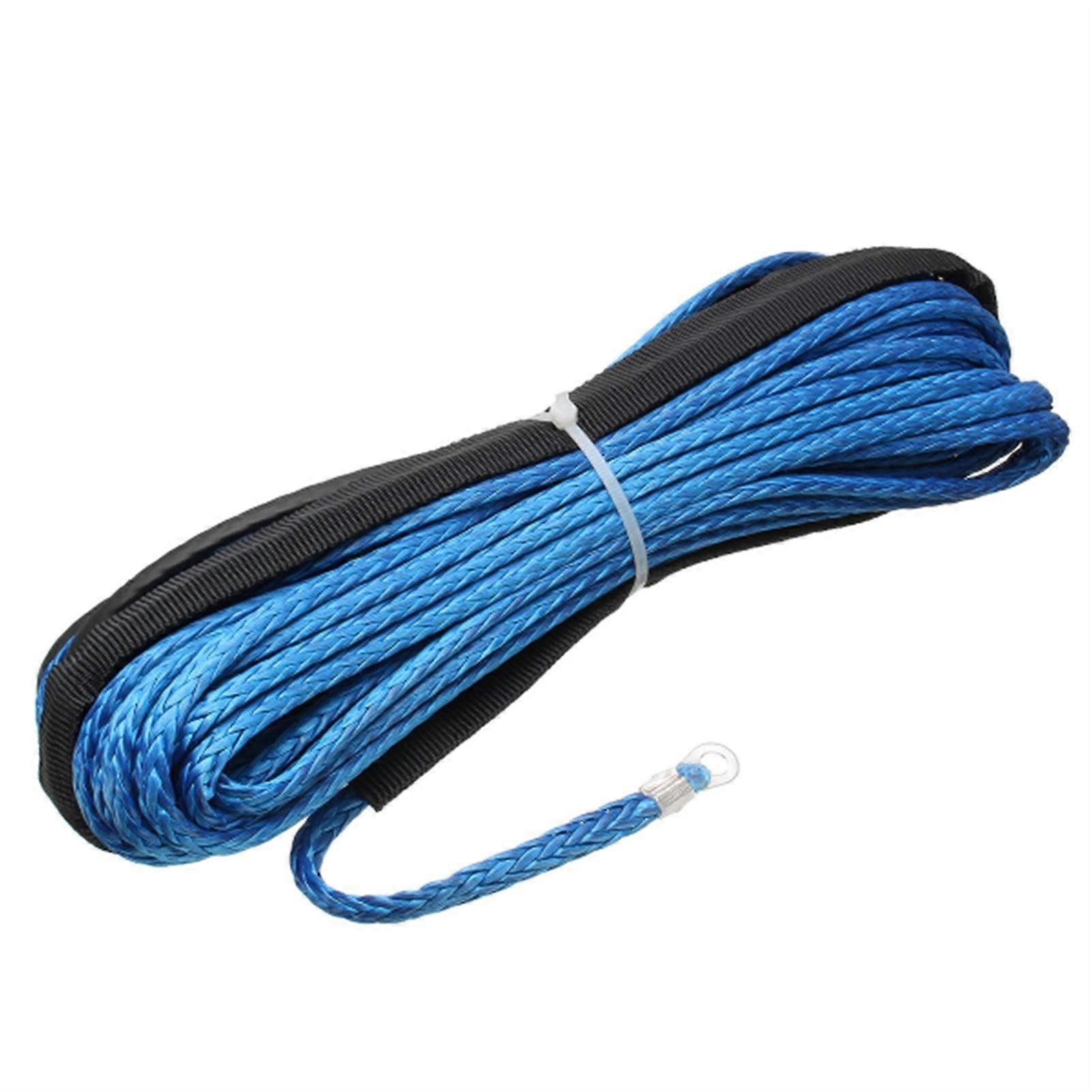 Synthetisches Windenseilkabel-Kit Blue 15m X 5mm Synthetic Fiber Tow Rope 7700 Lbs Compatible With Most Cars SUVs ATVs