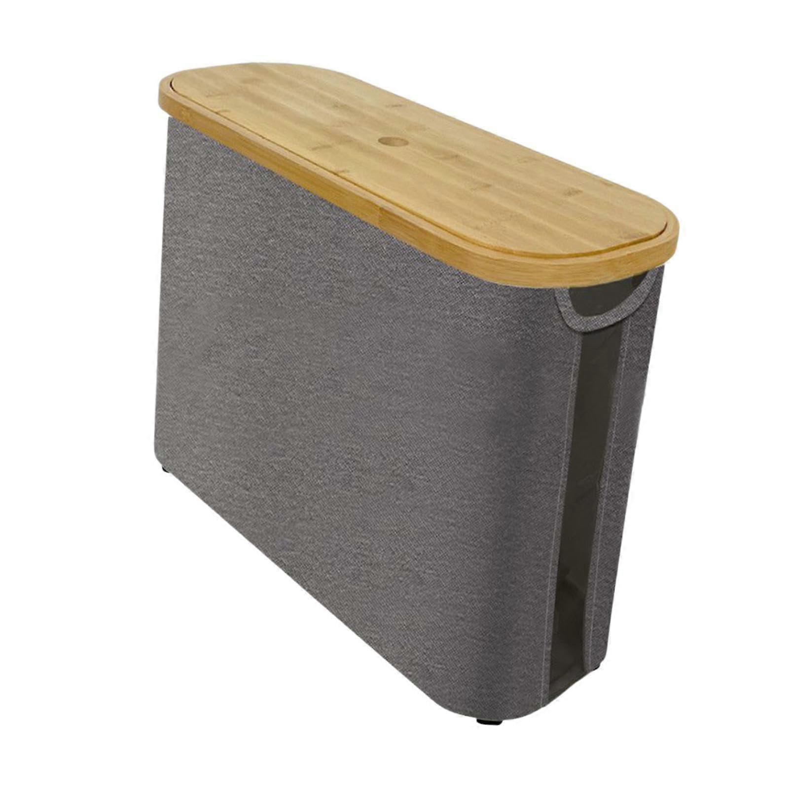 Bamboo Toilet Paper Storage, Toilet Paper Stand, Toilet Paper Storage Container, Practical Bathroom Organizer, Bamboo Lid, Tissue Box, Grey Gray