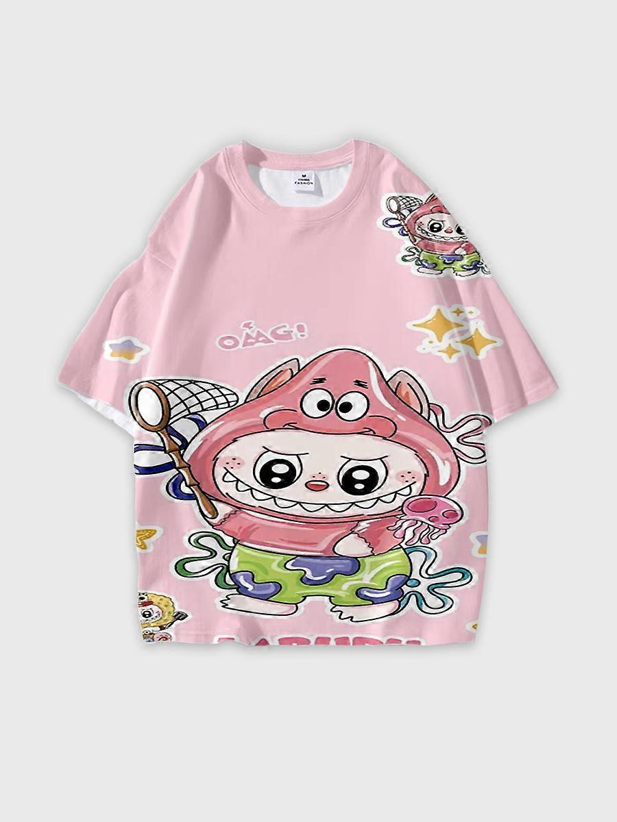 T-shirt round neck Pattern loose short sleeve P327