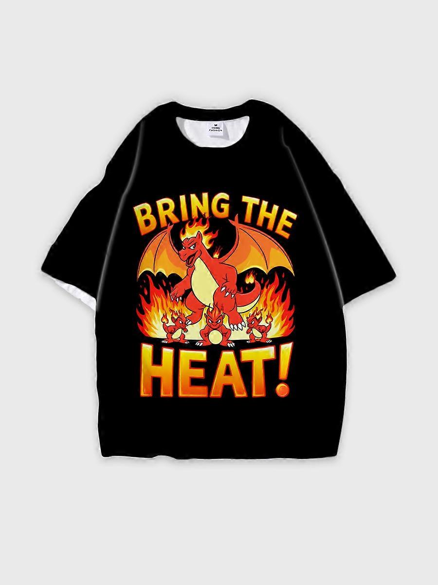 T-shirt round neck Pattern loose short sleeve N3186