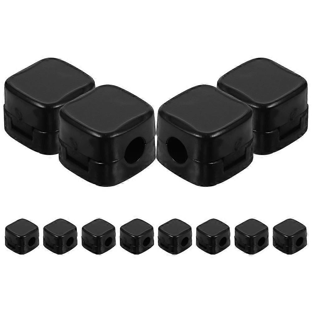 Desk Cord Organizer 12Pcs Wire Management Clip Black Rectangular ABS for Adults Electronics Organization