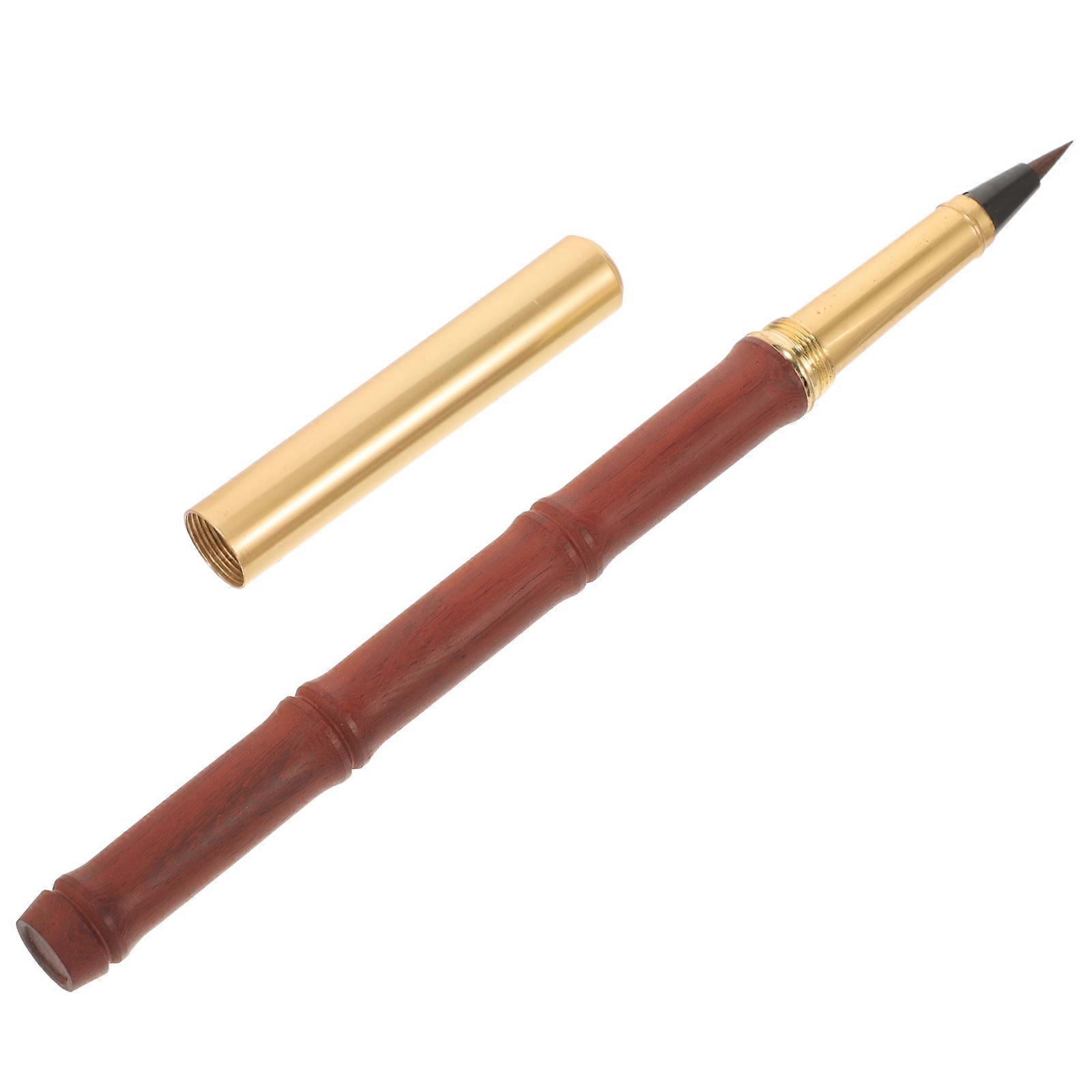Portable Calligraphy Painting Pen with Soft Brush Tip for Decor Coffee Color Hair Materials