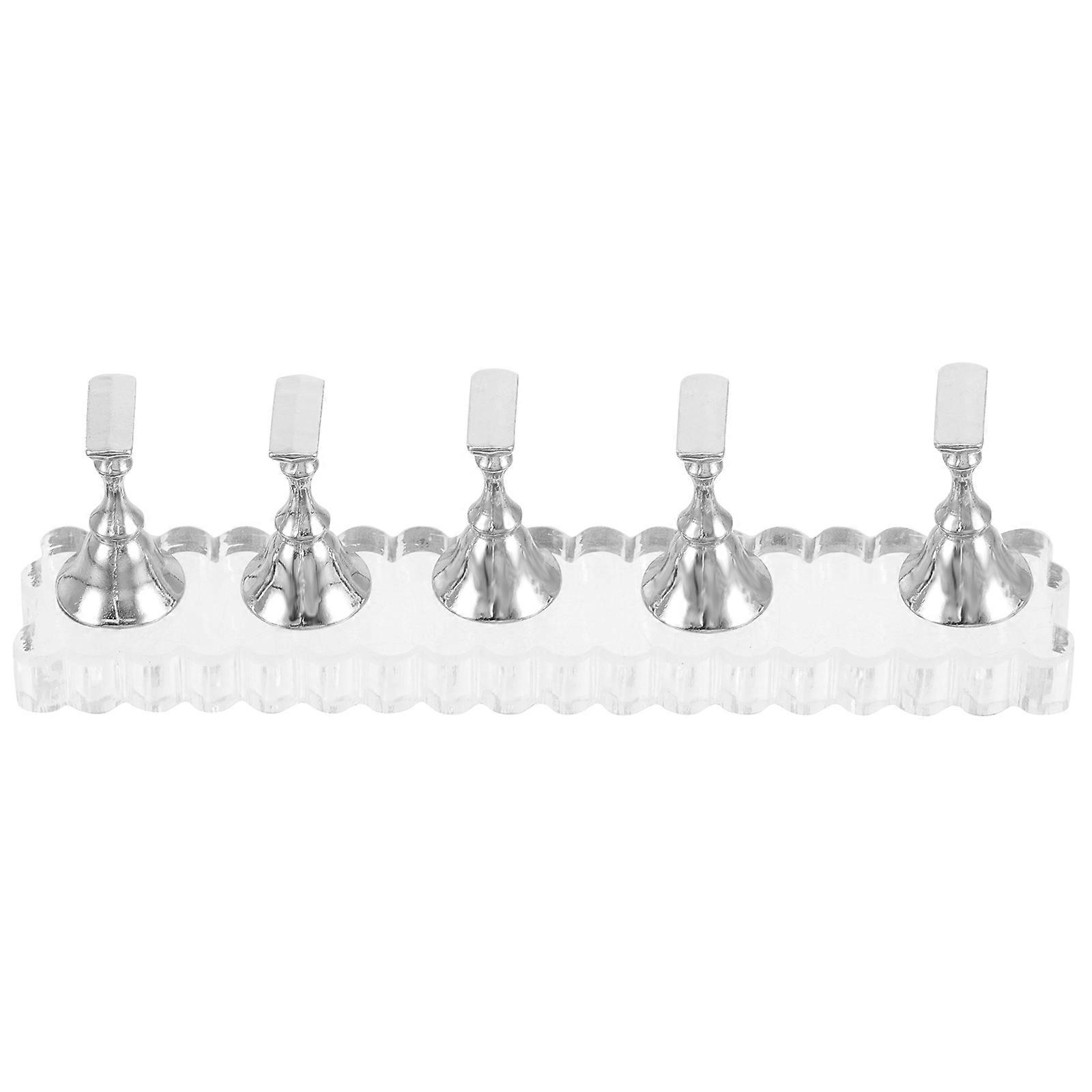 Portable Nail Stand for Painting Nails with Magnetic Holder Perfect for Home Use and Nail Art Training Silver