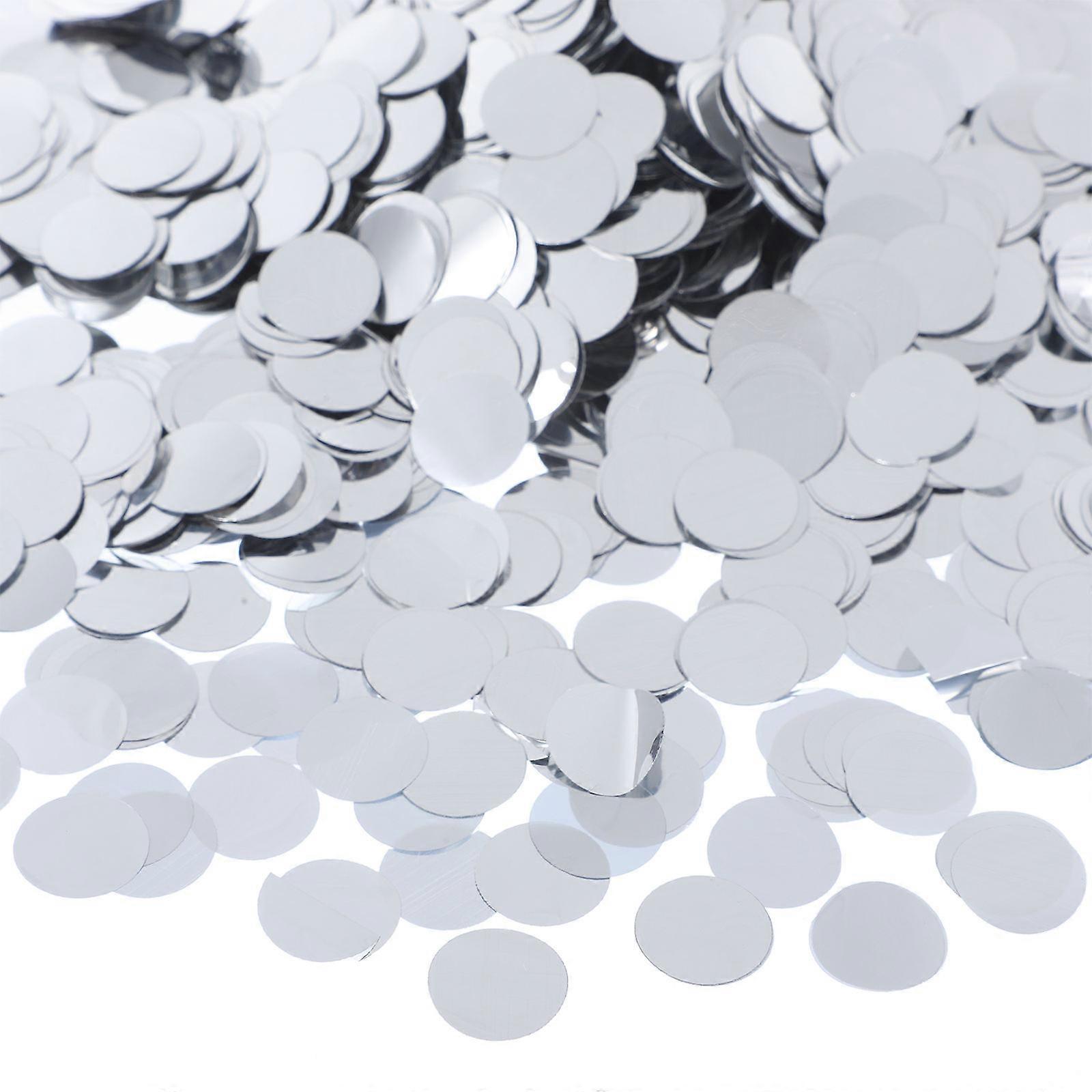 Silver Aluminium Foil Round Confetti for Party Decoration Ideal for Wedding Centerpieces and Balloon Decor 1 set