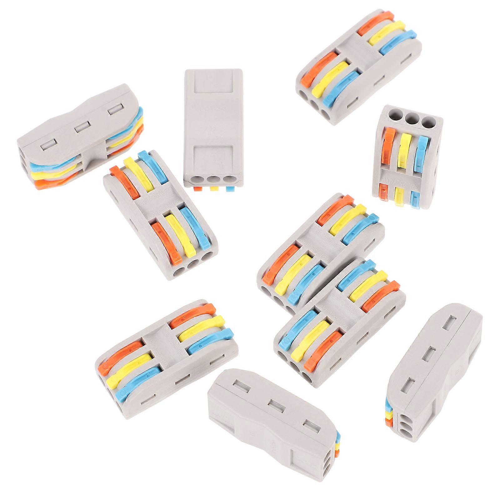 10pcs Lever Connector Block Electrical Quick Connect Splice Wire Connectors for Wiring Projects Reusable Installation Tool