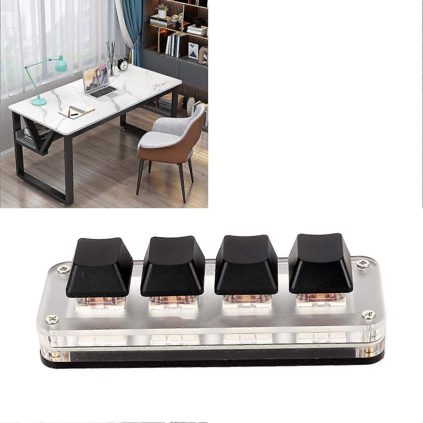 Red Switch Macro Keyboard Plug and Play Ergonomic Customized Knobs USB Mini Keypad for Desktop PC 4 Keys 