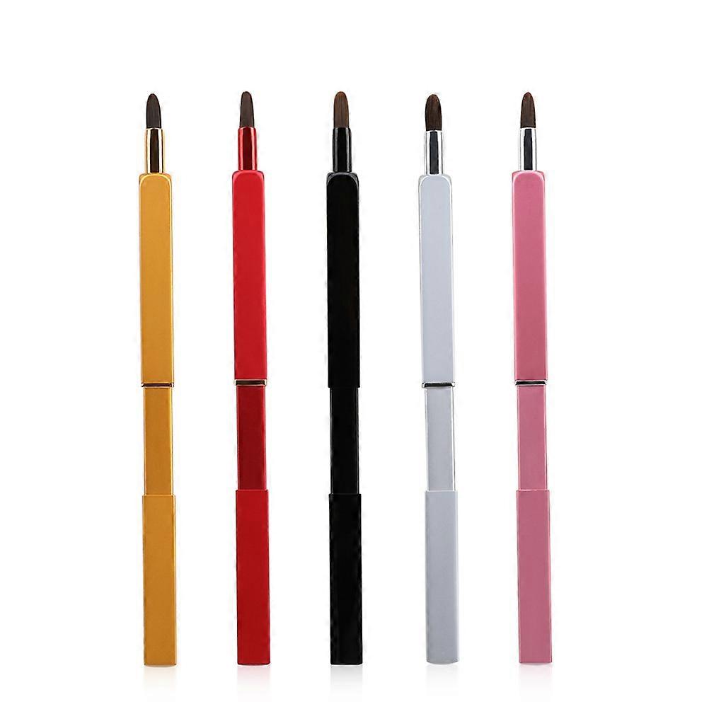Retractable Lip Brush Applicator with Metal Tube and Nylon Bristles for Precise Lip Color Application – Portable and Travel Friendly Design for Daily