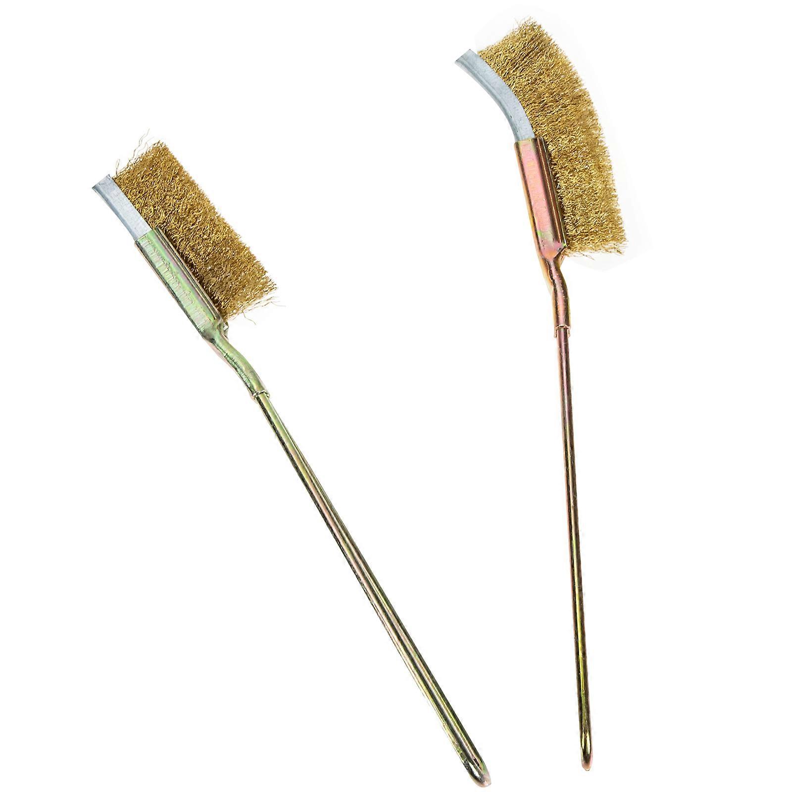 Copper Wire Scratch Brushes with Iron Handles Detachable Mini Grill Cleaning Tool for BBQ Rack and Rust Removal