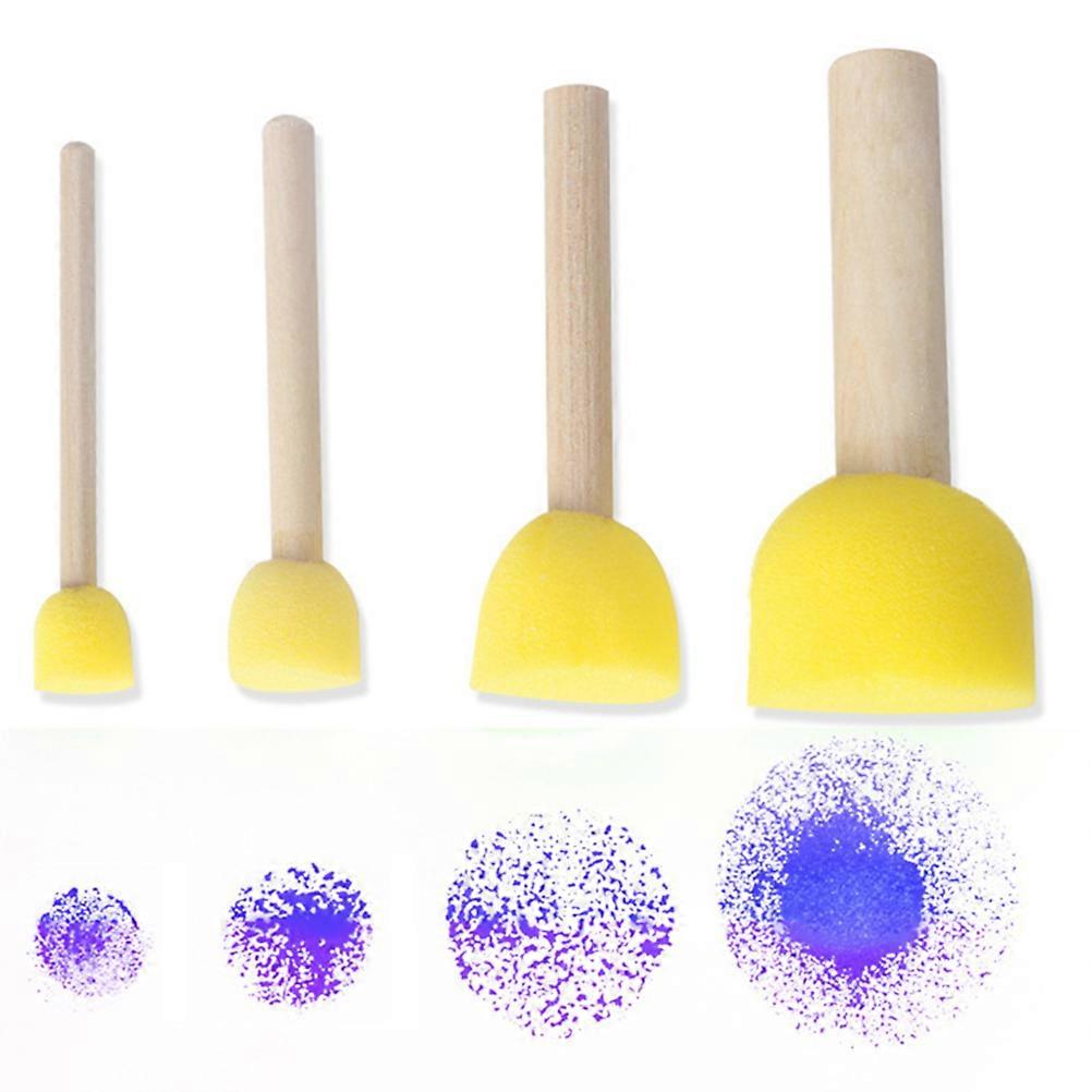40pcs Creative Sponge Painting Brushes for Wooden Handle Drawing Tools – Easy Grip & Cleanup, Multi Purpose for DIY Graffiti & Crafts