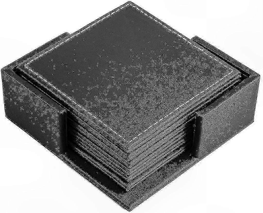 Black Coaster Set of 6 for Table Protection