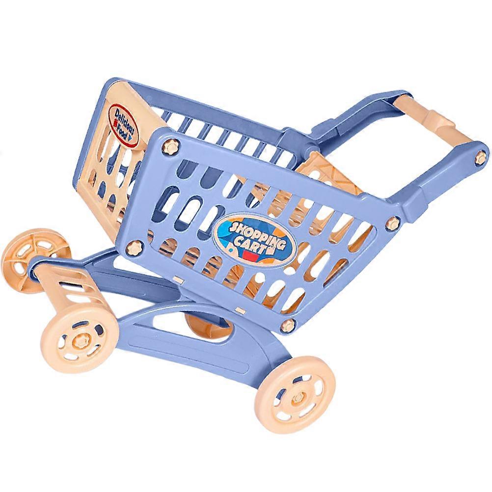Grocery Cart Toy For Toddlers Home Decoration Blue Miniature Cart 47X42X24cm 1Set