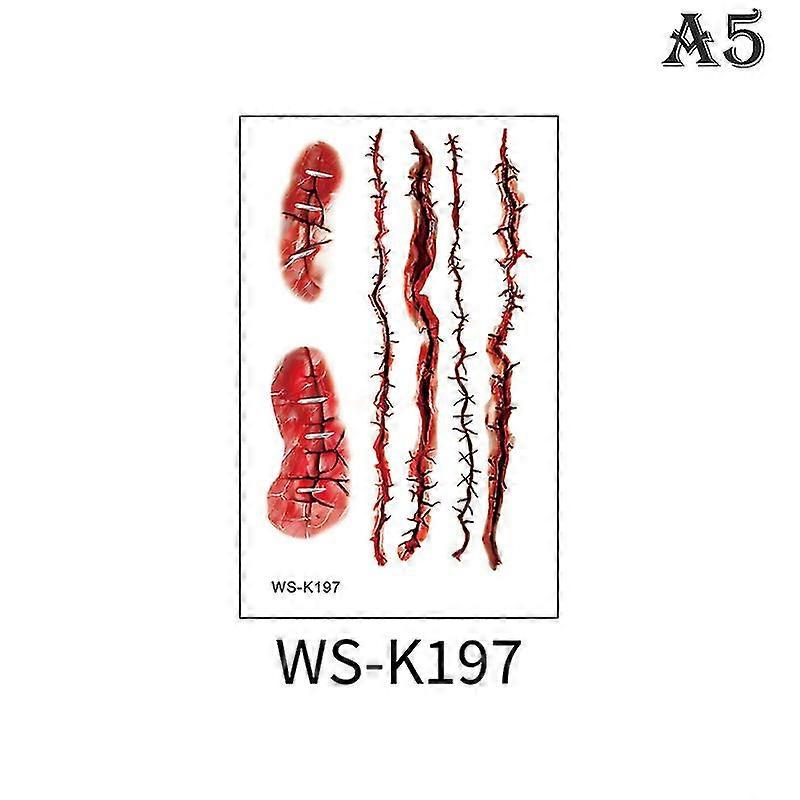 Halloween Tattoo Stickers Simulation Horror Bleeding Suture Scars Scary Scars 2025
