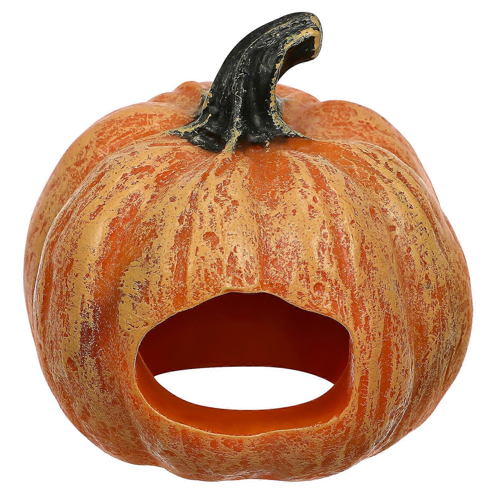 Shrimp Shelter Fish Tank Decorations Funny Pumpkin Habitat Underwater Environment Resin 1Pcs