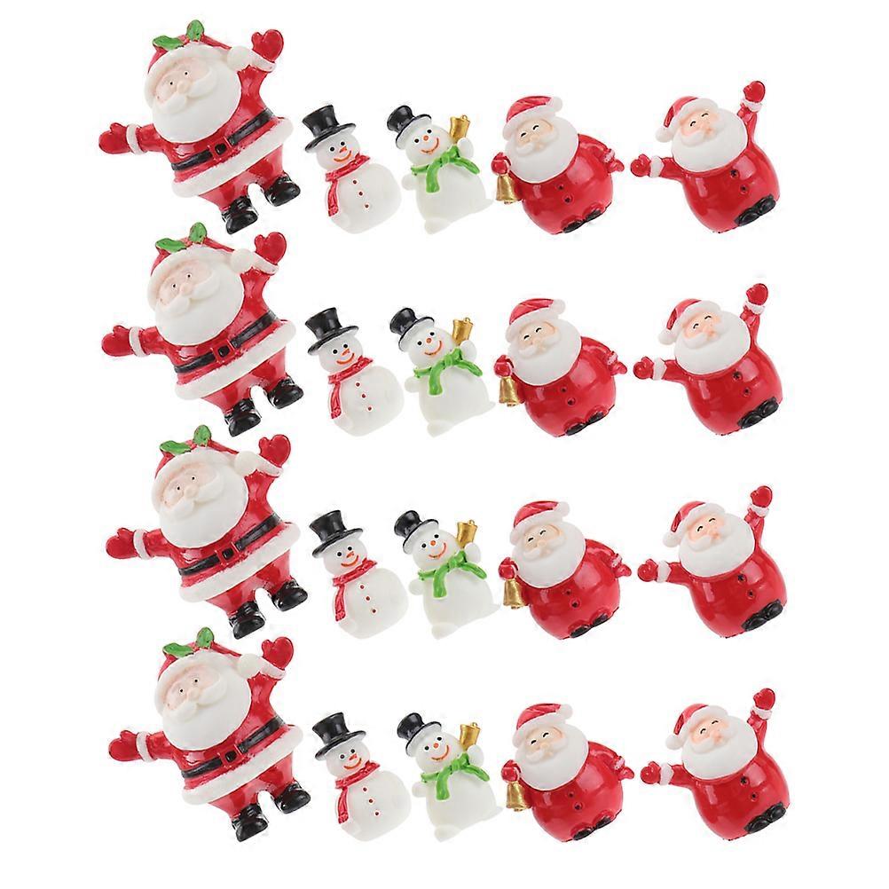 Doll House Decor With Mini Winter Figurines For Christmas Party Assorted Color 20Pcs