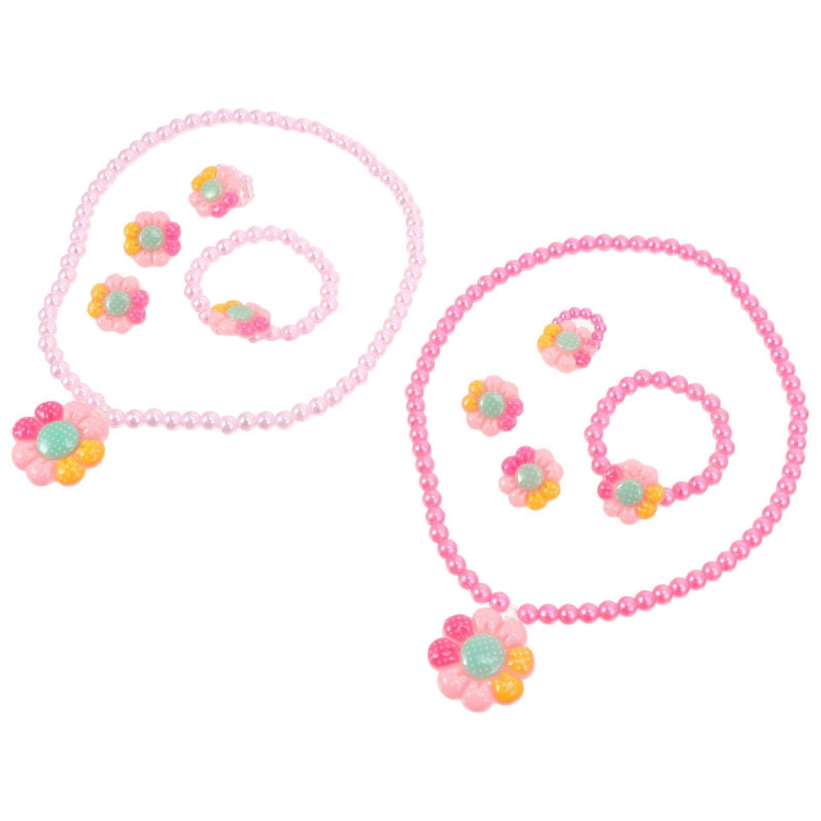 a refined and professional product description based on your input:
**2 Sets Cartoon Floral Design Flower Jewelry – Lightweight Necklace and