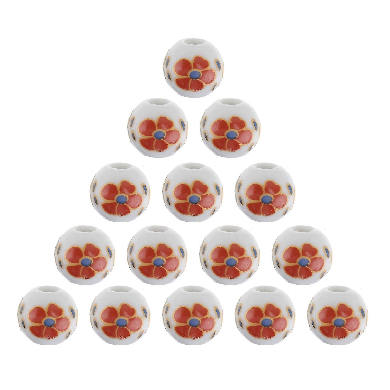 50Pcs Multi Color Ceramic Beads For DIY Material Small Flower Shape Jewelry Making Craft Projects