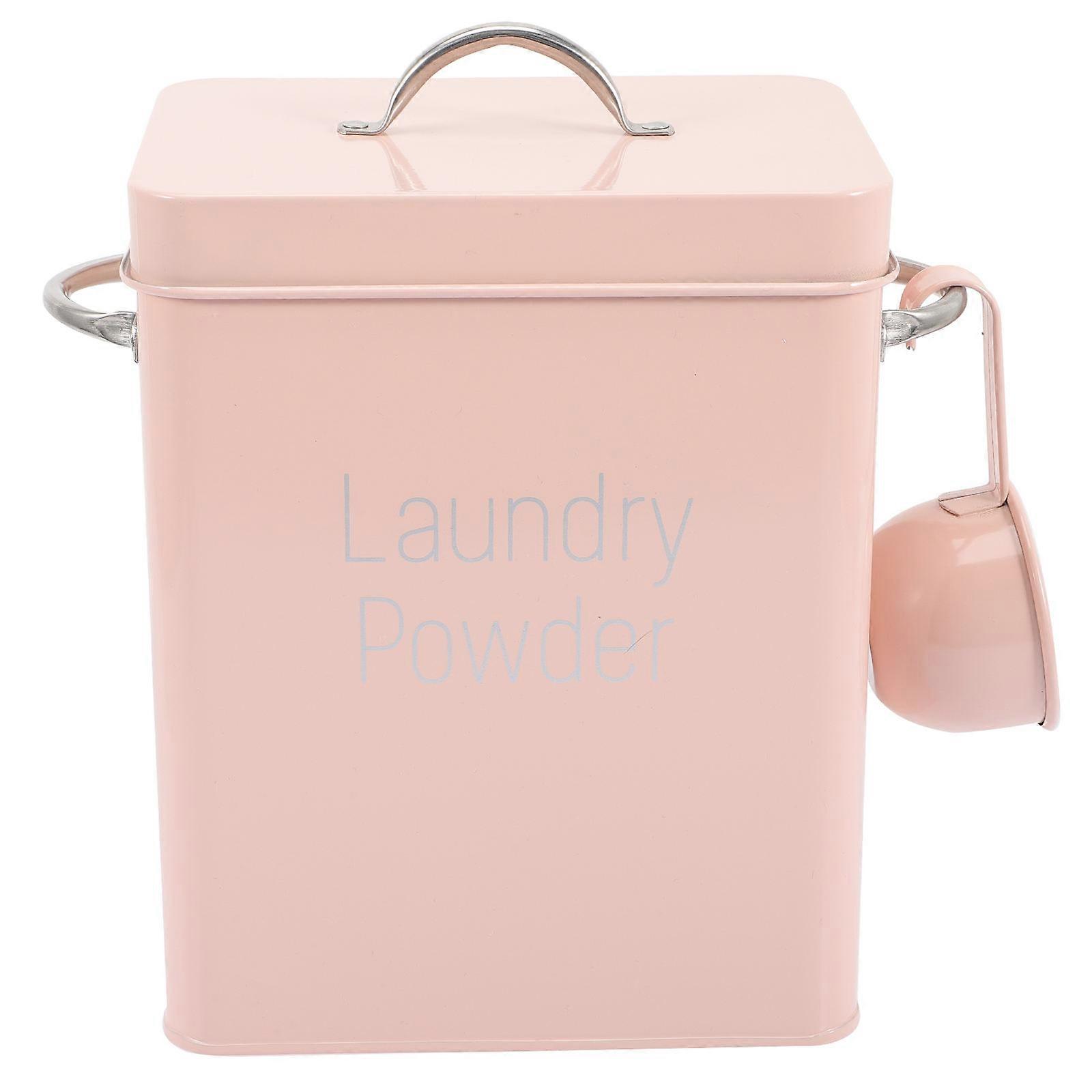 Stylish Lidded Laundry Detergent Storage Container with Scoop – Portable Powder Bucket for Home Organization, Moisture Resistant Laundry Essentials