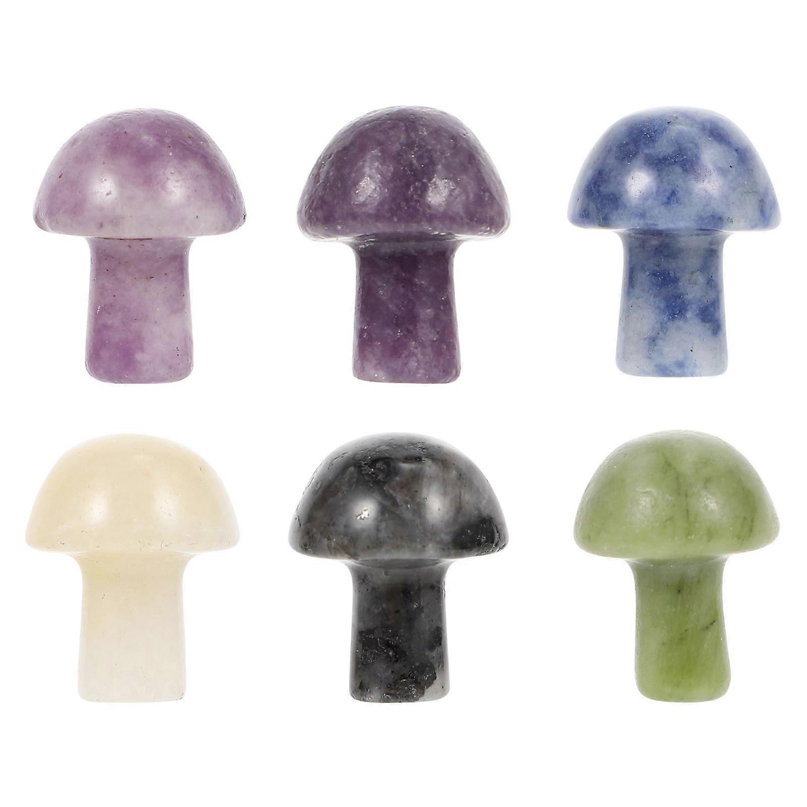 Miniature Mushroom Figurines Set for Garden Decor, Flower Pots, Aquariums, and Micro Landscapes – Durable Gemstone Ornaments for Miniature Gardens &