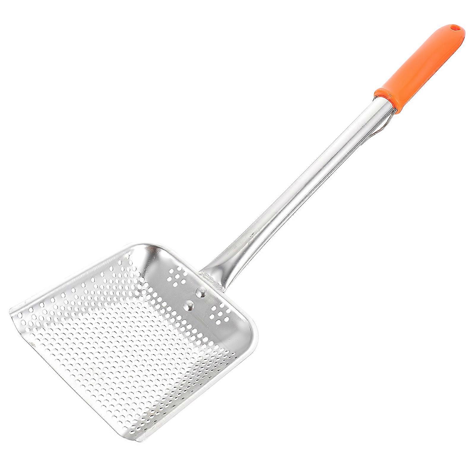 Strainer Skimmer Stainless Steel Oil Slag Scoop For Home Cooks 19.7X5.5X2.2In Easy Cleaning 1Pack