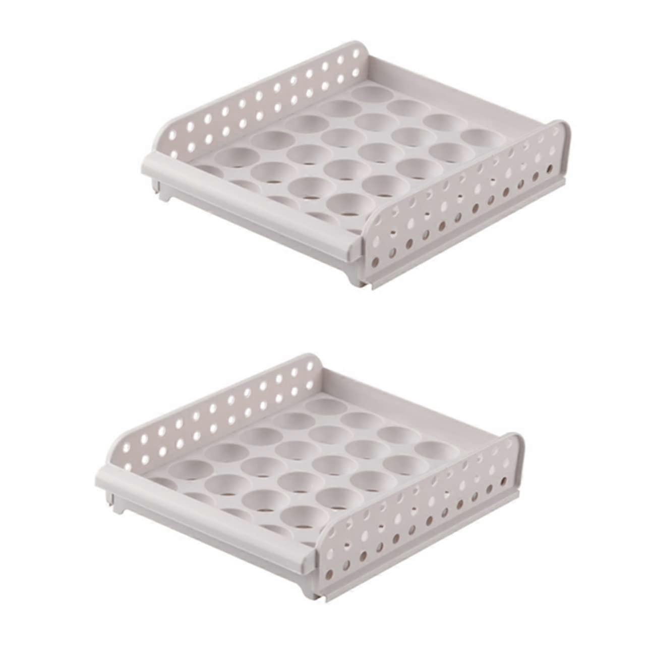 Egg Organizer for Refrigerator, Double Layer Egg Storage Box with Clear Window, Space-Saving Design for Home and Kitchen