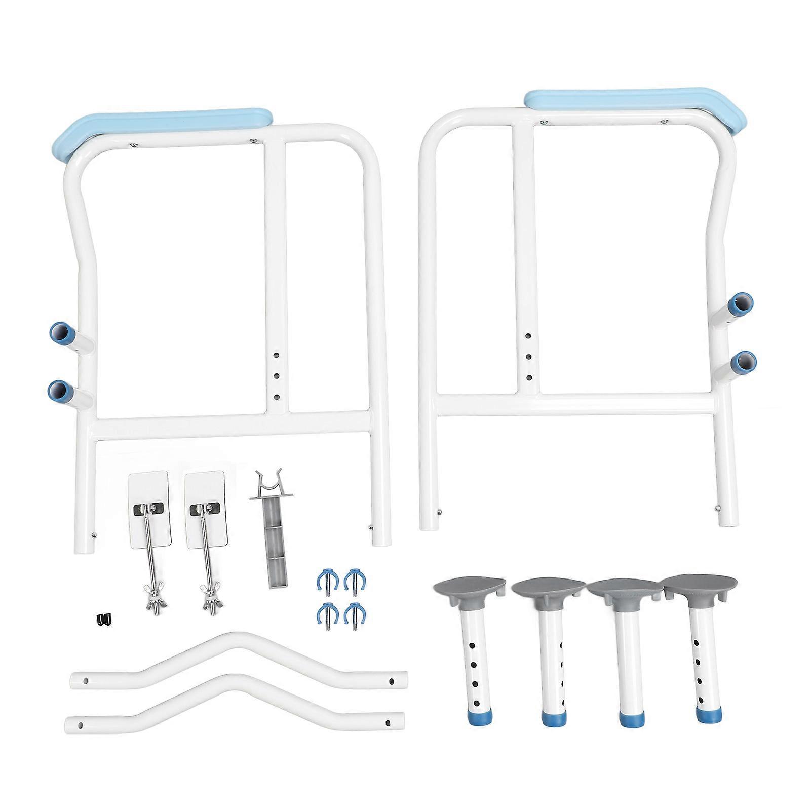 Stand Alone Toilet Safety Rail Suction Cups Padded Handles Folding Toilet Frame for Elderly