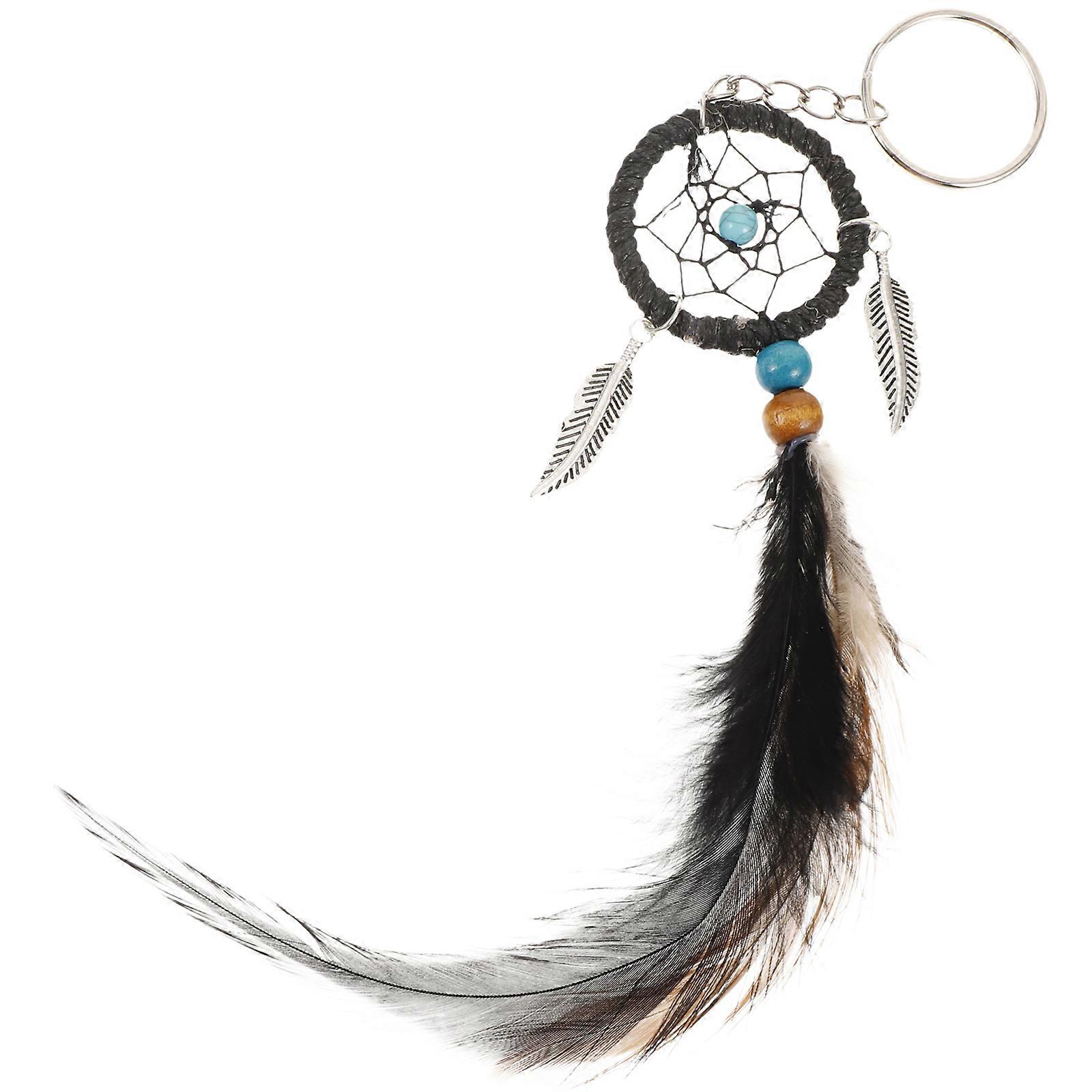 Dreamcatcher Pendant Keychain with Velvet Tassels and Beads for Capturing Beautiful Dreams Multi Canvas
