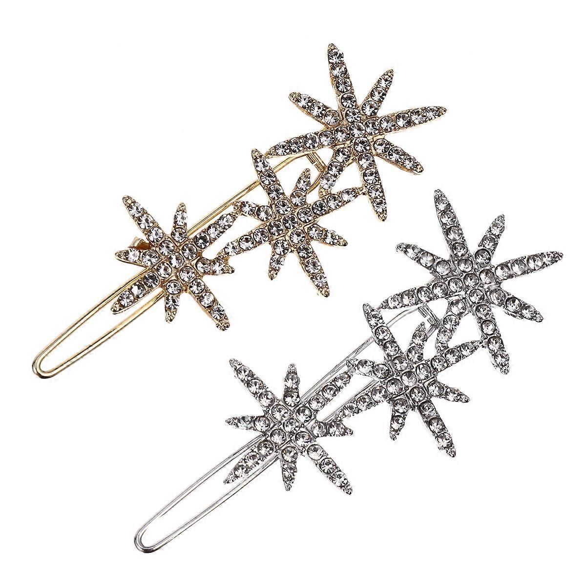 Festive Hair Clips for Women, Sparkling Rhinestone Adornments, Designed for Ceremonial Use
