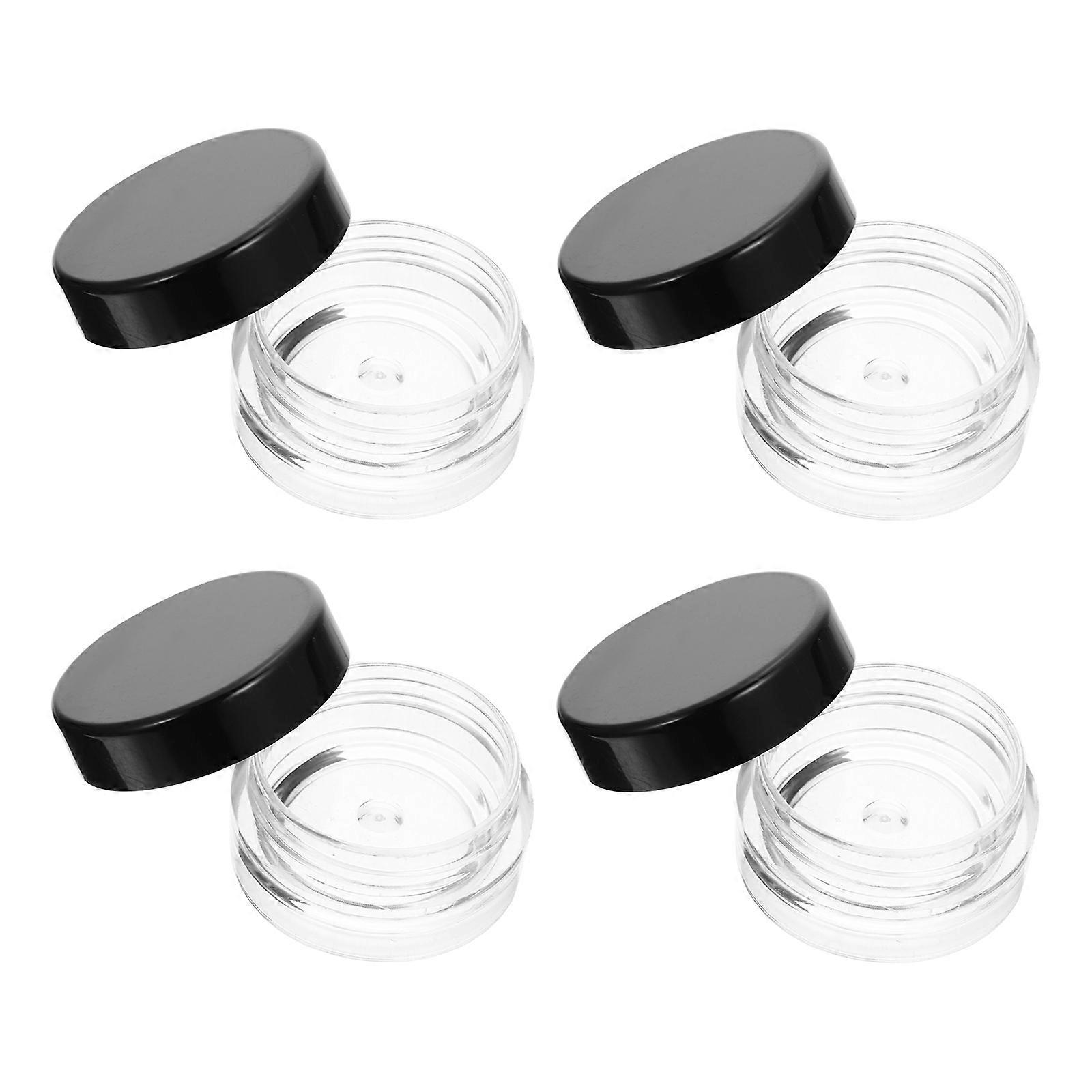 50 Multipurpose Cream Storage Bottles for Cosmetics Portable and Reusable with Flat Lids Black