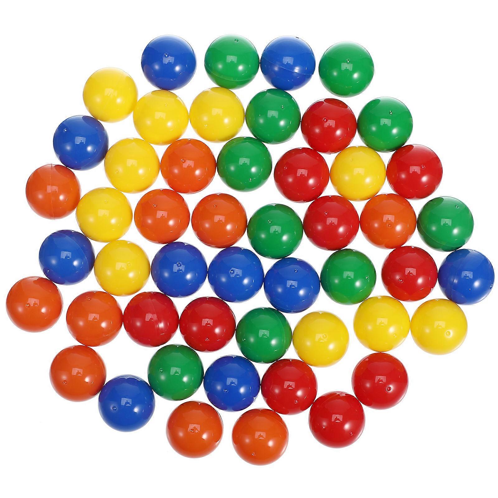 50pcs Assorted Bright Colored Plastic Balls for Raffle Drawings Party Games Ornaments Red Yellow Green