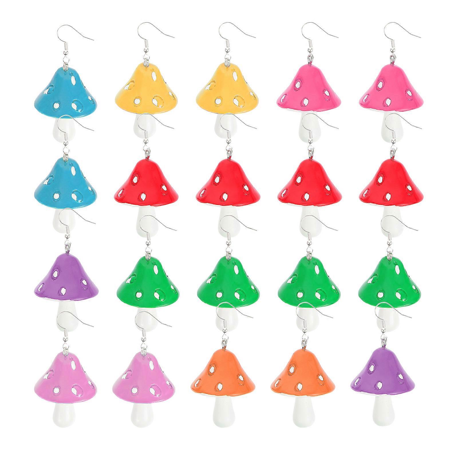 Charms Bulk 20Pcs Pendant Charms Earring Making Kit DIY Craft Supply Mushroom Shaped Resin Assorted Color For Personalization