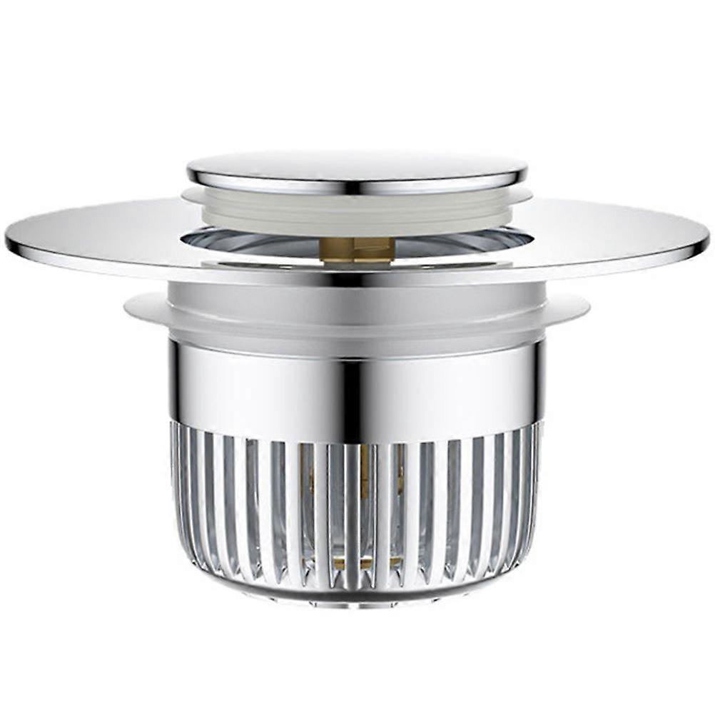 Bathtub Drain Plug with Anti-blocking Basket for Basin Use Silver Stainless Universal