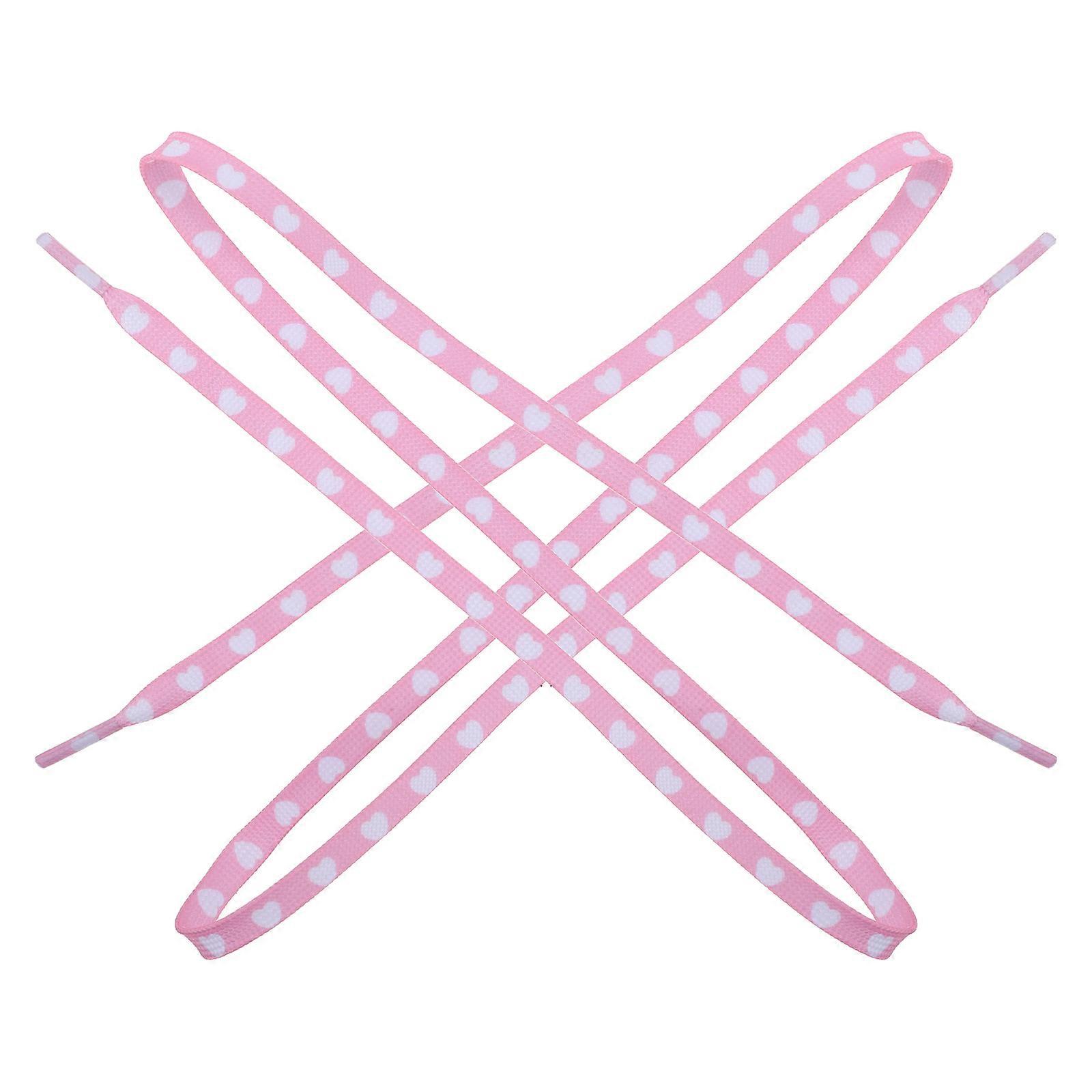 Fashionable Heart Pattern Shoelaces for Women Made of Durable Polyester Lightweight and Comfortable Assorted Color