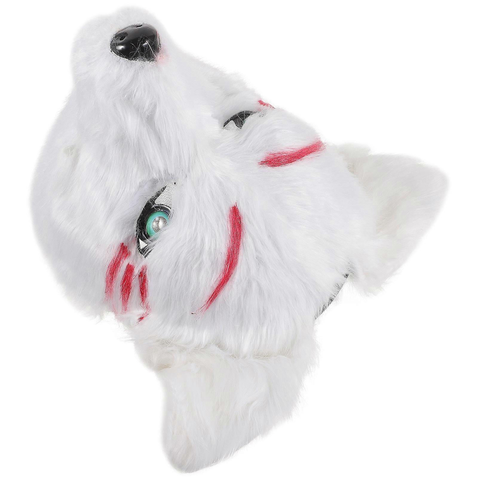 Furry Cosplay Mask Fox Shape Fun Halloween Costume Party Supplies 30.5x30.5cm Realistic Movement 1Pack