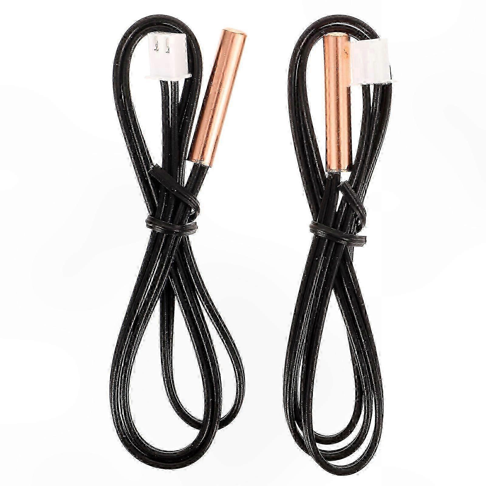 2-Pack HVAC Temperature Sensor Thermistor Probe, 10K Copper Head for Air Conditioner Maintenance