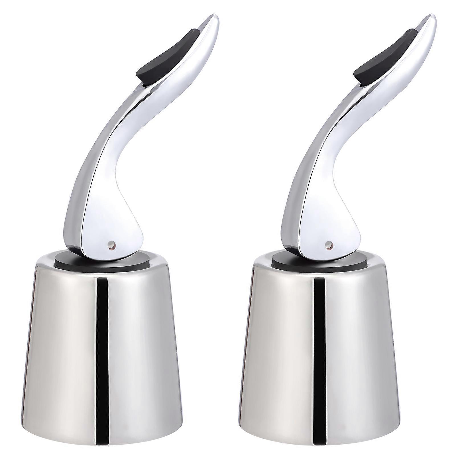 2Pcs Stainless Steel Stoppers Silver For Preservation Compact And Easy To Clean