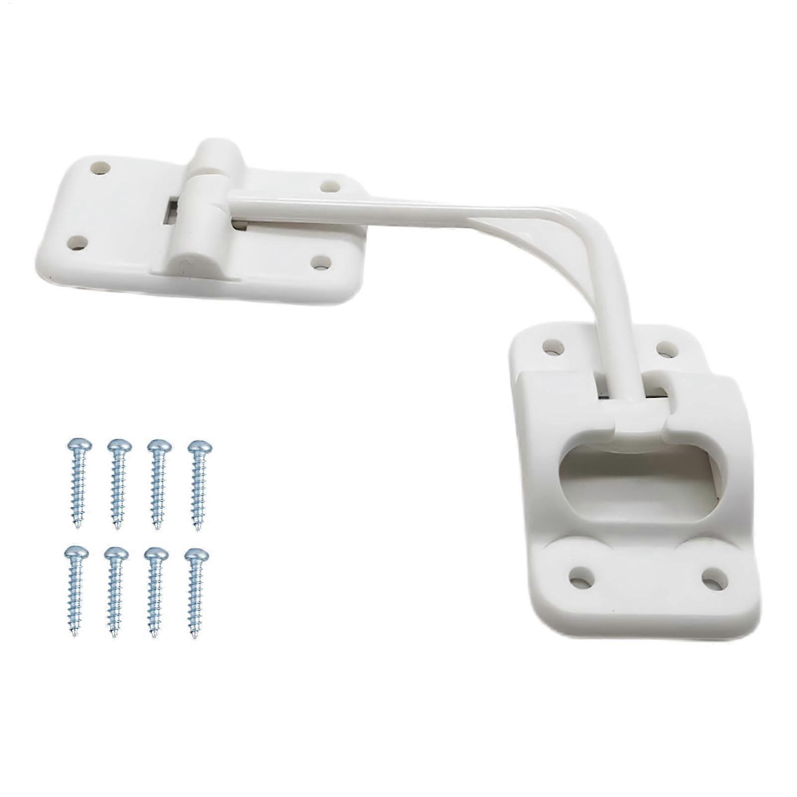 RV Door Hold Hook - Universal Fit, Stopper Bolt and Catch Hook, Security Locking Hardware for Motorhomes, Caravans, Trailers