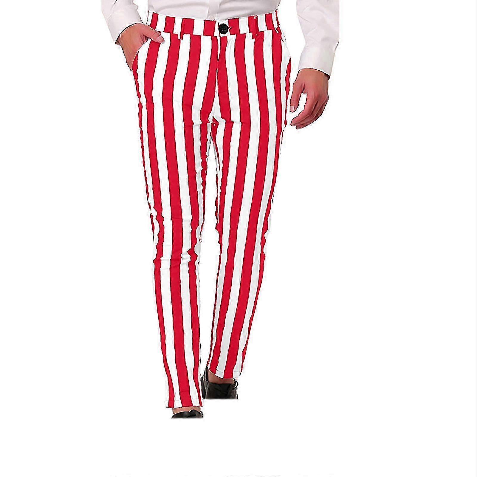 Lightweight stripe pants for men with button details and casual design