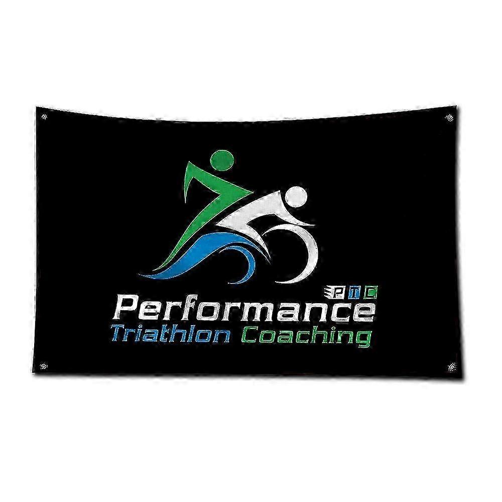 3x5 Ft Iron Man Flag - Polyester Digital Printing Banner for Garage Wall Art, Outdoor Decoration with Brass Grommets - Triathlon Theme