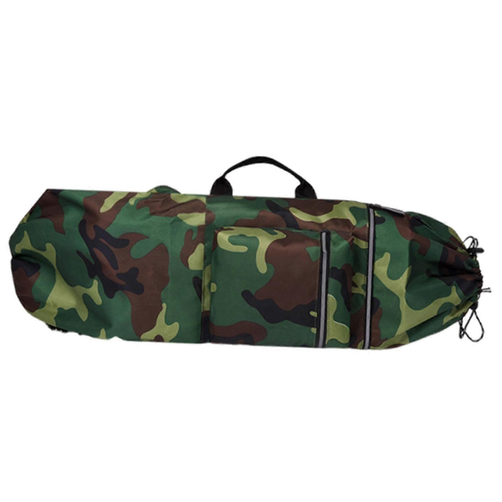 Longboard Carry Case Skateboard Backpack Fits Electric Skateboard 110cm X 32cm Green With Handle Drawstring Pouch