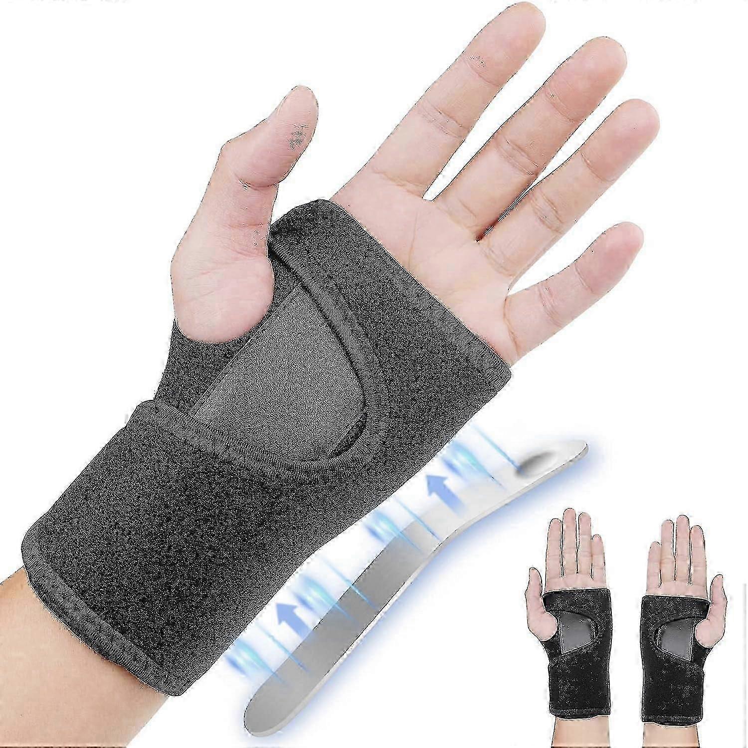 Adjustable Wrist Strap Carpal Tunnel Compression Splint Relieves Pain, Sprains, Tendonitis and Joint Pain, Breathable Brace Provides Wrist Support (Le