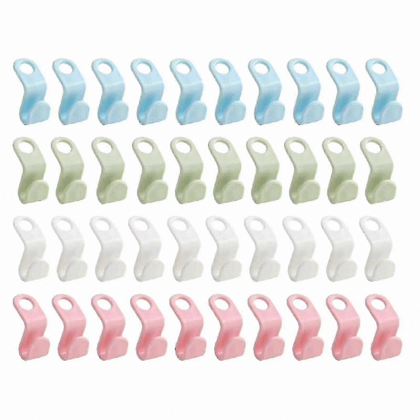 40-Pack Hanger Clips for Closet Organization, Space-Saving Clothes Hanger Hooks
