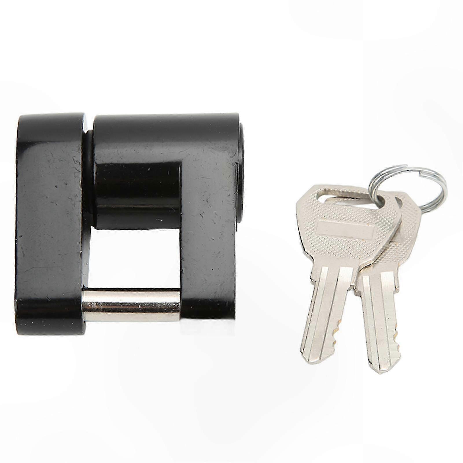 Trailer Hitch Coupler Lock, 1/4" Anti-Theft Zinc Alloy Camper Lock with 2 Keys for RV and Truck Security