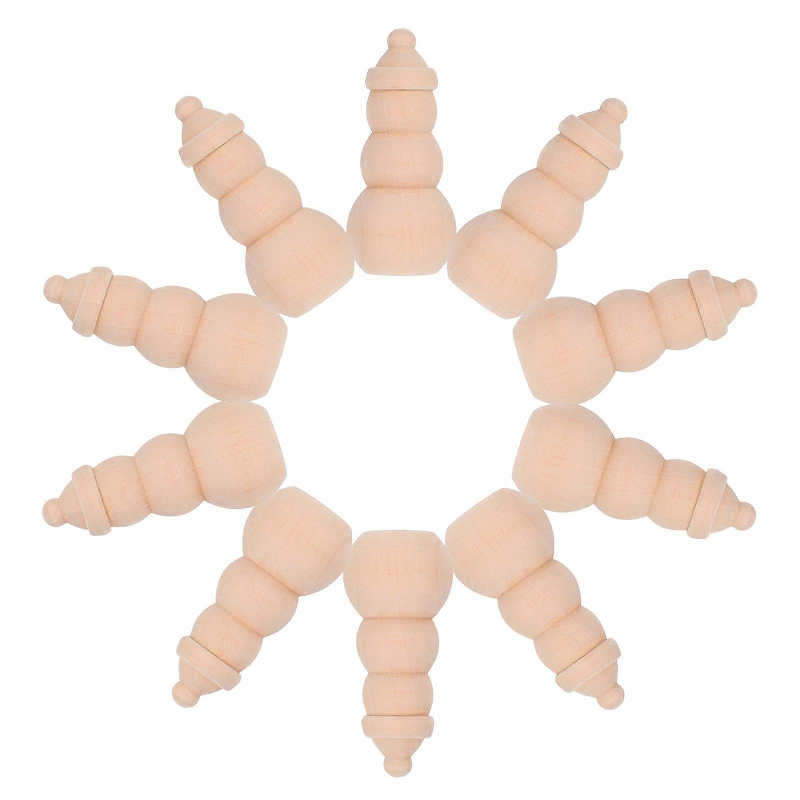 Unfinished Christmas Snowman Peg Dolls Solid Wood Craft Figures for DIY Painting & Holiday Decor