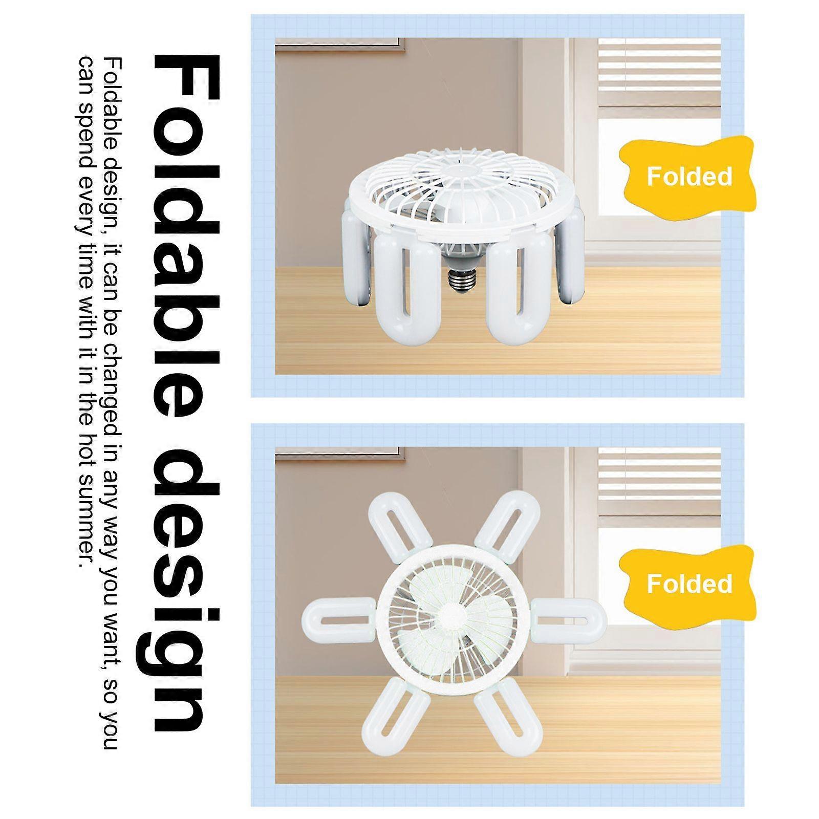 6 Blade LED Collapsible Leaf Light E27 Screw Flying Saucer Light Wide Voltage Fan Lights
