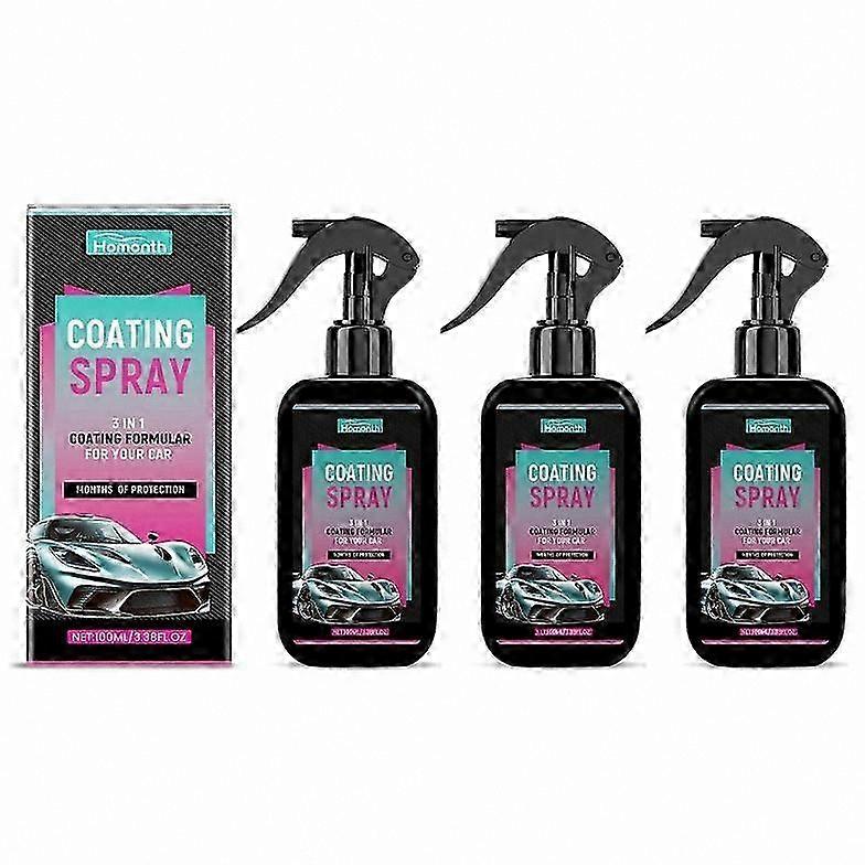 Platinum Car Care Coating Spray Set, 1/2/3 Pieces, Hydrophobic Protective Formula for Vehicle Surface Enhancement