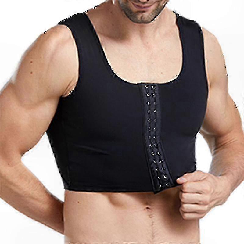 Men's Compression Vest for Chest and Abdomen Support with Adjustable Hook Closure